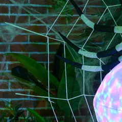 HOMCOM 5FT Long Halloween Inflatable Spider, Hanging Giant Spider with Colourful LED Light, Blow-Up Outdoor LED Garden Display for Lawn, Party - 9