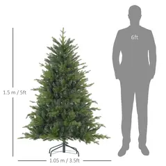 HOMCOM 5ft Bare Artificial Christmas Tree, with 1309 Tips - Green - 3