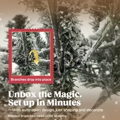 HOMCOM 5ft Snow Flocked Artificial Christmas Tree - 6