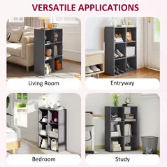 HOMCOM 6-Cube Bookshelf - Grey - 6