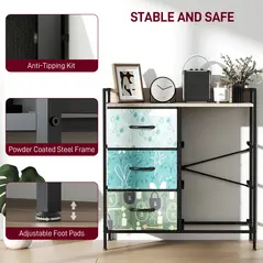 HOMCOM 6-Drawer Chest of Drawers - Blue - 7