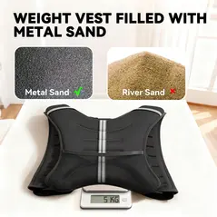 HOMCOM 5KG Weighted Vest, Running Weight Vest with Adjustable Strap, Convenient Pocket and Reflective Strips for Men and Women - 5