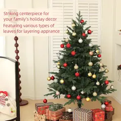 HOMCOM 5ft Artificial Spruce Christmas Tree - Green - 4