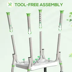 HOMCOM 57-69cm Aluminium Frame Bath Seat - 7