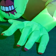 HOMCOM 5FT Halloween Inflatables Ghost and Tombstone, Blow Up Outdoor Halloween Decorations with Build-in LED Lights for Garden, Lawn, Party - 8