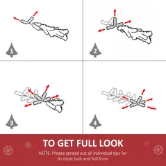 HOMCOM 60cm Pre-Lit Artificial Christmas Door Wreath Holly LED Decor Pine Cones Hanging Glittered Festival Indoor Decoration - 5