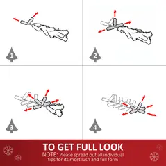 HOMCOM 55CM Pre-lit Christmas Wreath with 50 Warm White LED Ideal Xmas Artificial Door Decoration - 6