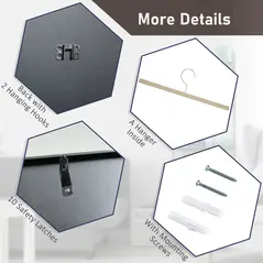 HOMCOM 60 x 80cm Shirt Display Frame, with Inner Hook and Hanger - Black - 6