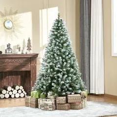 HOMCOM 6FT Artificial Christmas Tree with Pine Cones, Holiday Home Xmas Decoration Automatic Open, Green - 2