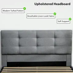 HOMCOM 5ft King Ottoman Bed with Gas Lift Storage - Grey - 6