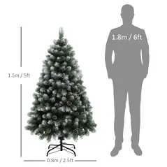 HOMCOM 5ft Snow-Dipped Artificial Pine Christmas Tree - 3