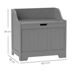 HOMCOM 61L Home Storage Chest - Grey - 3