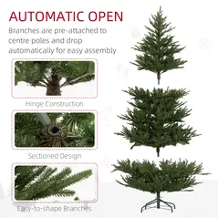 HOMCOM 5ft Bushy and Bare Artificial Christmas Tree - Green - 6