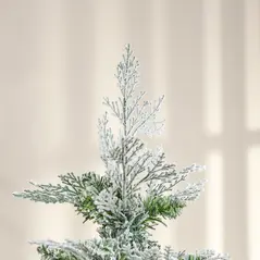 HOMCOM 6 Ft Pencil Snow Flocked Artificial Christmas Tree with Realistic Cypress Branches, Auto Open, Green - 8