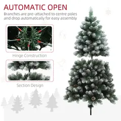 HOMCOM 5ft Snow-Dipped Artificial Pine Christmas Tree - 7