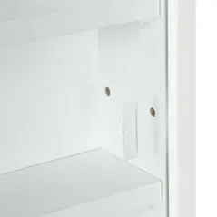 HOMCOM 5-Tier Wall Display Shelf Unit Cabinet w/ 4 Adjustable Shelves Glass Doors Home Office Ornaments 60x80cm White - 7