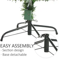 HOMCOM 5ft White Light Artificial Christmas Tree w/ 180 LEDs Star Topper Tri-Base Full Bodied Seasonal Decoration Pre-Lit Home - 7