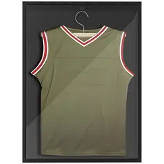 HOMCOM 60 x 80cm Shirt Display Frame, with Inner Hook and Hanger - Black - 1