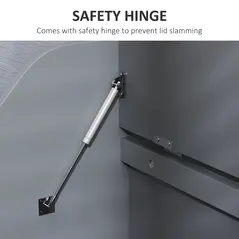 HOMCOM 61L Home Storage Chest - Grey - 5