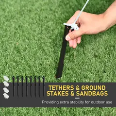 HOMCOM 5ft Outdoor Christmas Inflatable with LED Light, Lighted Blow up Polar Bear with Three Penguins, Giant Yard Party Decoration for Home Garden Lawn Party Prop - 7