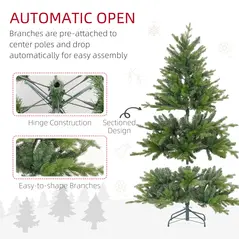 HOMCOM 5ft Bare Artificial Christmas Tree, with 1309 Tips - Green - 6