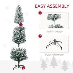 HOMCOM 6' Artificial Prelit Christmas Trees Holiday Décor with Colourful LED Lights, Flocked Tips, Berry, Pine Cone - 7