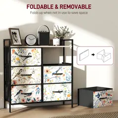 HOMCOM 6-Drawer Chest of Drawers - White - 6