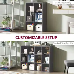 HOMCOM 6-Cube Bookshelf - Grey - 5