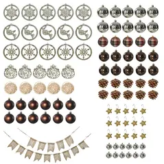 HOMCOM 6' Artificial Prelit Christmas Trees Holiday Décor with Warm White LED Lights, Decoration, Banner, Tag, Ball - 9