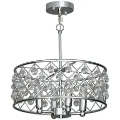 HOMCOM 51 Crystallite Four-Bulb Chandelier - Silver-Tone - 1