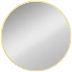 HOMCOM 61cm Decorative Wall Mirror for Bedroom Living Room, Modern Round Bathroom Mirror for Home Decor, Gold Tone - 1