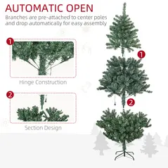 HOMCOM 6' Artificial Prelit Christmas Trees Holiday Décor with Warm White LED Lights, Decoration, Banner, Tag, Ball - 7