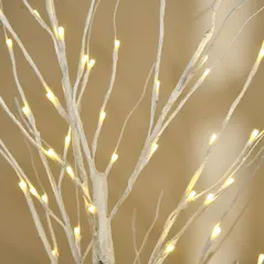 HOMCOM 5ft Artificial White Birch Tree Light with Warm White Pre-Lit LED Light for Indoor and Covered Outdoor Use - 8