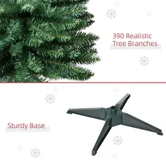 HOMCOM 6ft Unlit Artificial Christmas Tree, Pencil Slim Xmas Tree with Solid Stand and Realistic Branches, Green - 6
