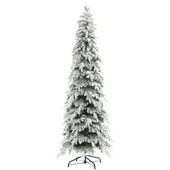 HOMCOM 7ft Snow-Covered Unlit Artificial Christmas Tree - 1