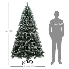 HOMCOM 7ft Snow-Dipped Artificial Pine Christmas Tree - 3