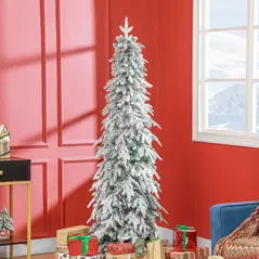 HOMCOM 6ft Snow-Covered Unlit Artificial Christmas Tree - 2