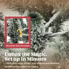 HOMCOM 6ft Snow Flocked Artificial Christmas Tree - 6