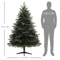 HOMCOM 6ft Artificial Spruce Christmas Tree - Green - 3