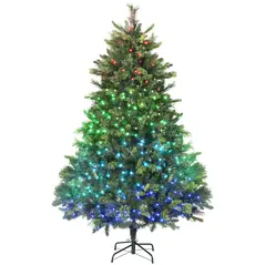 HOMCOM 6ft Artificial Pine LED Christmas Tree, with Remote - 1