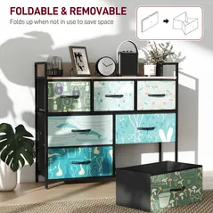 HOMCOM 7-Drawer Chest of Drawers - Blue - 6