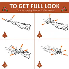 HOMCOM 6FT Artificial Snow Dipped Christmas Tree Xmas Pencil Tree Holiday Home Party Decoration with Foldable Feet Red Berries White Pinecones, Green - 5