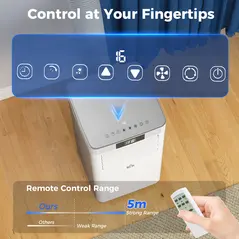 HOMCOM 7000 BTU Air Conditioning Unit, 3-in-1 Portable Air Conditioner, Dehumidifier, Cooling Fan with Remote Control, LED Display, 2 Speeds, 24H Timer, Window Venting Kit, 15m² - 6