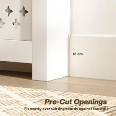 HOMCOM 78 x 19 cm Minimal Radiator Cover, with Drawer - White - 7