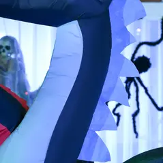 HOMCOM 7FT Tall Halloween Inflatable Dragon with 2 Heads and LED Lights, Blow Up Halloween Party Decoration for Indoor Outdoor Yard Lawn Garden - 9