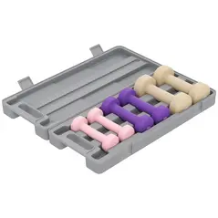 HOMCOM 6Kg Dumbbell Set, Fitness Weight Set for Men and Women, Home Gym Workout, Pink, Purple, Brown - 1