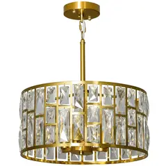 HOMCOM 72 Glass Crystallite Chandelier - Gold-Tone - 1
