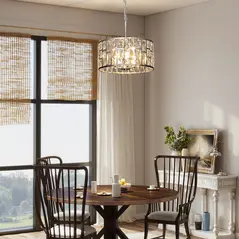 HOMCOM 72 Glass Crystallite Chandelier - Silver-Tone - 8