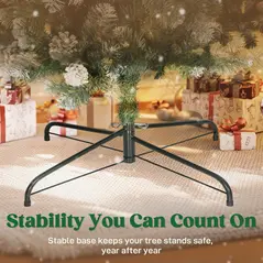 HOMCOM 8.2 ft Snow Frosted Christmas Tree Arch, Christmas Arch Doorway Decor with 1800 Tips and 91 Pinecones, Artificial Xmas Tree with Metal Stand for Indoor, Green - 8