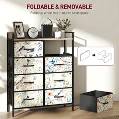 HOMCOM 8-Drawer Chest of Drawers - White - 6